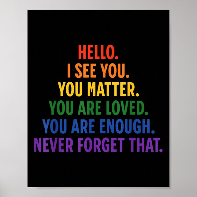 Póster Querida Persona Detrás De Mí Tu Cita Sitiva Sé Ama (Frente)