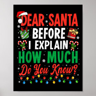 Póster Querida Santa Antes De Explicar A Los Navidades Ho