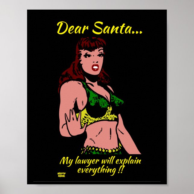 Póster QUERIDA SANTA. MI ABOGADO VA A... navidades divert (Frente)