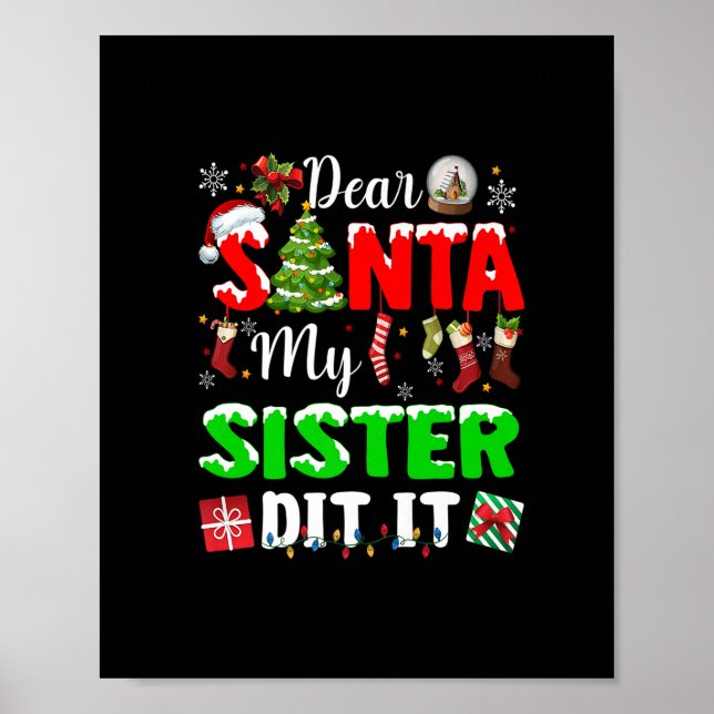 Póster Querida Santa, mi hermana lo hizo divertido famili (Frente)