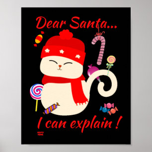 Póster QUERIDA SANTA... ¡PUEDO EXPLICAR! navidades gracio