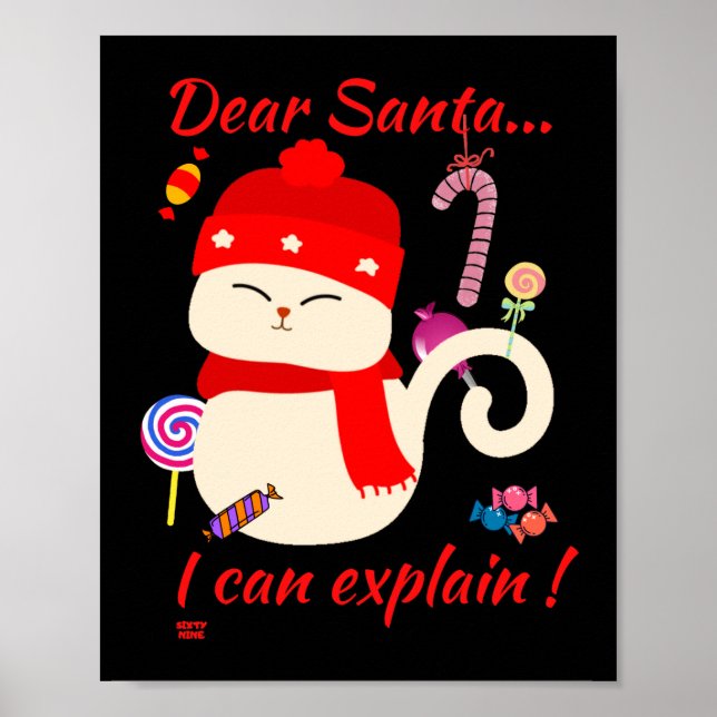 Póster QUERIDA SANTA... ¡PUEDO EXPLICAR! navidades gracio (Frente)