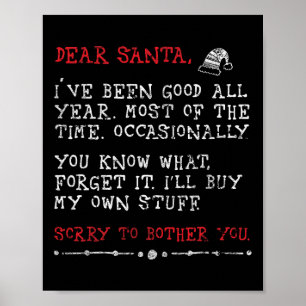Póster Querido Papá Noel compraré mi propia carta de cosa