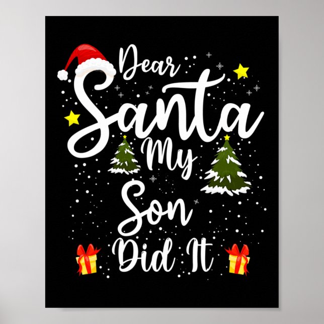 Póster Querido Papá Noel, lo hizo Navidades graciosos (Frente)