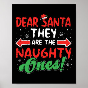 Póster Querido Papá Noel Navidades traviesos Navidad Homb