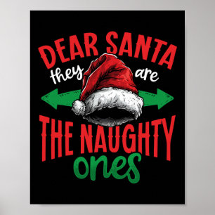 Póster Querido Papá Noel, son los traviesos que son la fe
