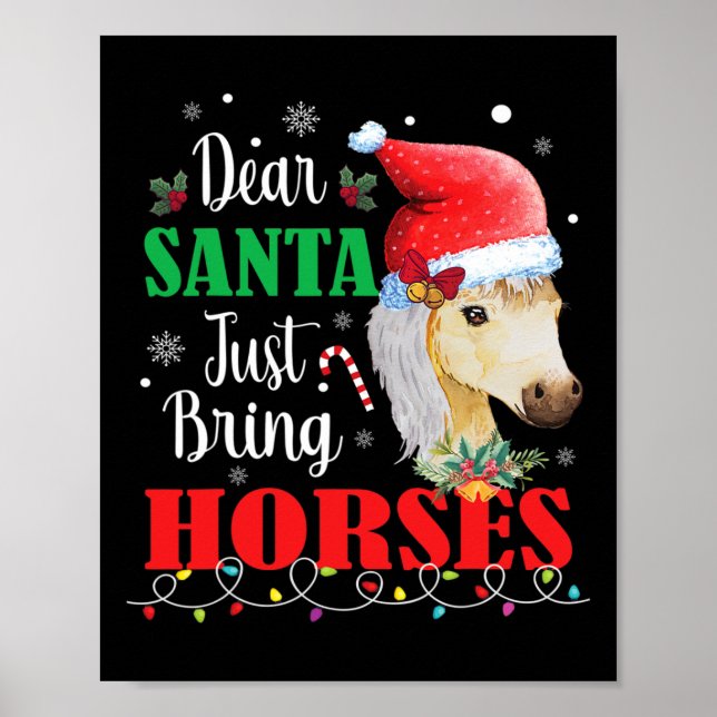 Póster Querido Papá Noel, trae a caballo a divertidos Nav (Frente)