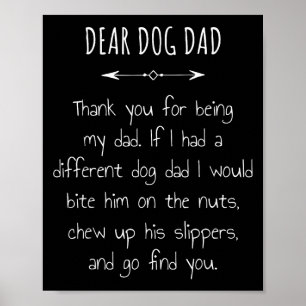 Póster Querido Papá Perro Gracias Por Ser Mi Papel Hombre