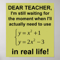 Querido profesor, Poster gracioso en Matemáticas d