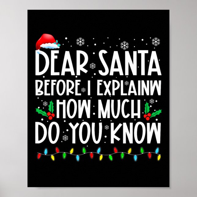 Póster Querido Santa Antes de Explicar Cuánto Sabes X (Frente)