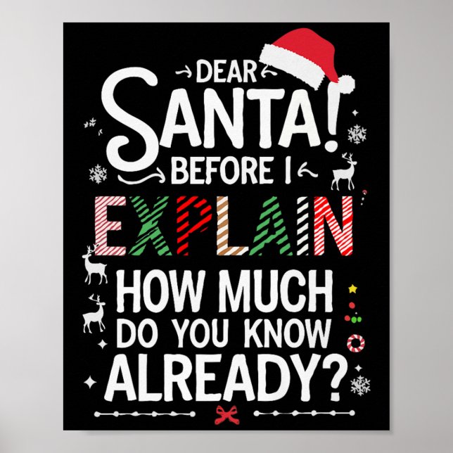 Póster Querido Santa Antes de Explicar Cuánto Sabes X (Frente)