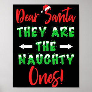 Póster Querido Santa Ellos Son Los Traviesos Divertido Ch