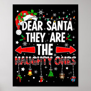 Póster Querido Santa Ellos Son Los Traviesos Divertido Na