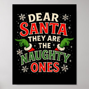 Póster Querido Santa Ellos Son Los Traviesos Navidad 