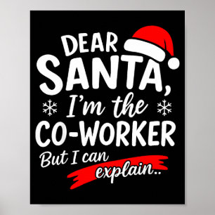 Póster Querido Santa Es Culpa De Mi Compañero De Trabajo