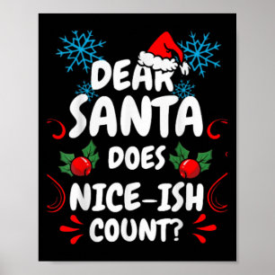 Póster Querido Santa hace broma a los Navidades graciosos