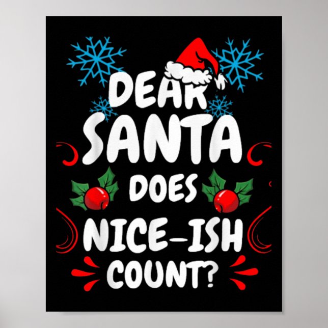 Póster Querido Santa hace broma a los Navidades graciosos (Frente)