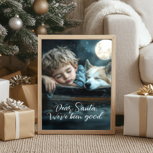Póster Querido Santa Hemos Sido Buenos Foto Navideña con