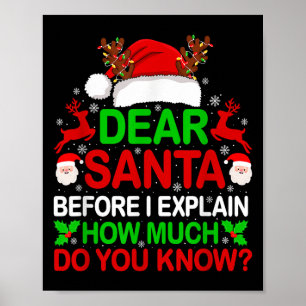 Póster Querido Santa I: Puedo explicar a divertidos Navid