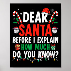 Póster Querido Santa I puedo explicar a los Navidades div