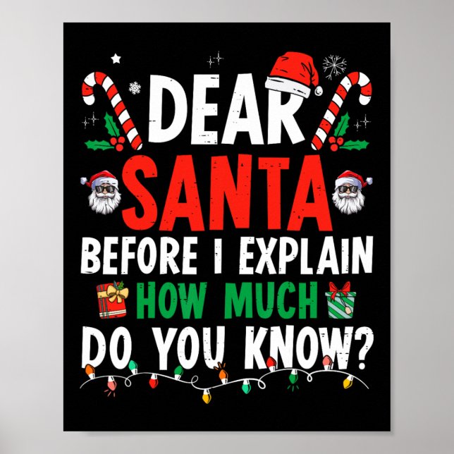 Póster Querido Santa I puedo explicar a los Navidades div (Frente)