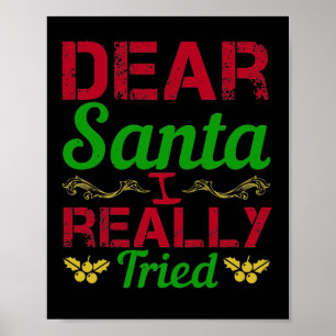 Póster Querido Santa, lo intenté de verdad