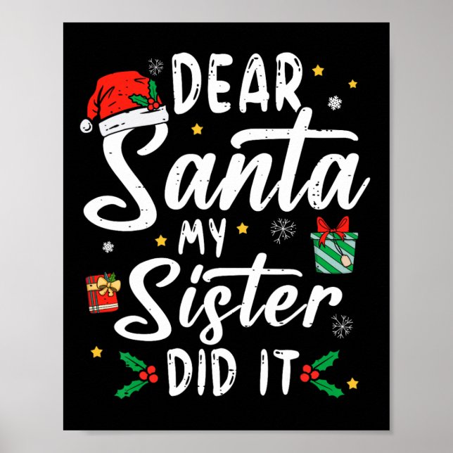 Póster Querido Santa Mi Hermana Hizo Que Chicas A Los Niñ (Frente)
