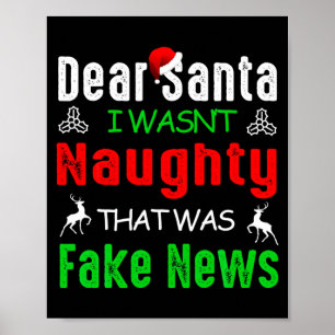 Póster Querido Santa No Fui Travieso Eso Fue Noticia Fals