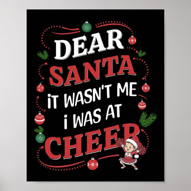 Póster Querido Santa, No Fui Yo Estaba En Cheer Divertido (Frente)