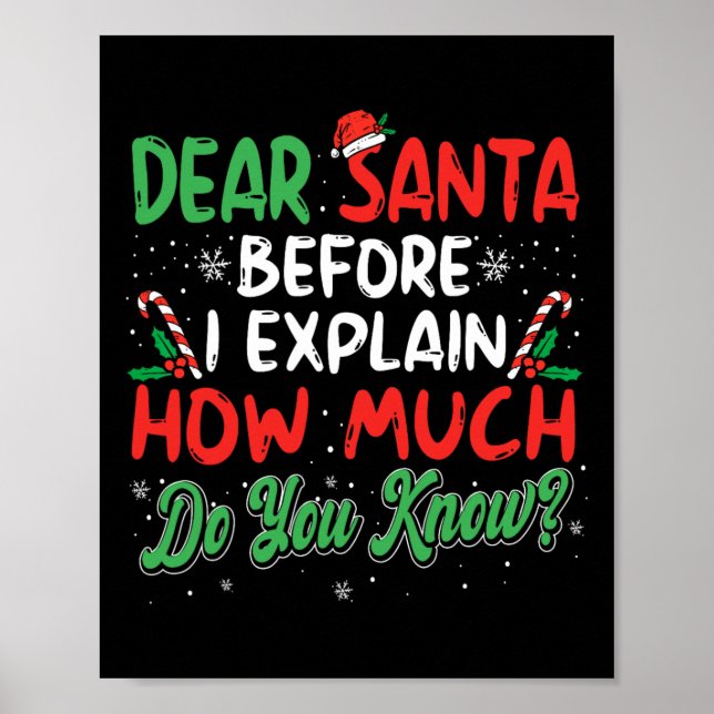 Póster Querido Santa, puedo explicar a los Navidades dive (Frente)