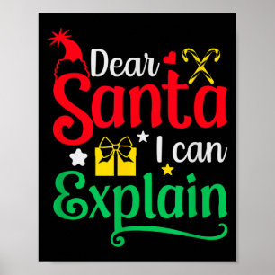 Póster Querido Santa Puedo Explicar Divertida Navidad 