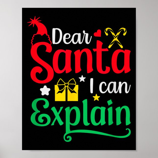 Póster Querido Santa Puedo Explicar Divertida Navidad  (Frente)
