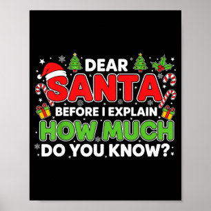 Póster Querido Santa Puedo Explicar Divertida Navidad Hom