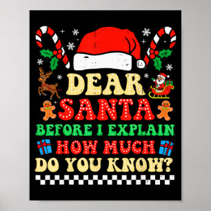 Póster Querido Santa Puedo Explicar Divertido Navidad Xma