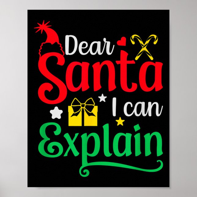 Póster Querido Santa Puedo Explicar Navidad Divertida Fun (Frente)