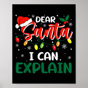 Póster Querido Santa Puedo Explicar Navidad Familiar a Ju