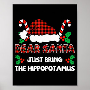 Póster Querido Santa Solo Trae El Hiptamus Navidad Famil