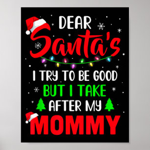 Póster Querido Santa Traté De Ser Bueno Pero La Navidad D
