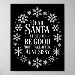 Póster Querido Santa Traté De Ser Bueno Pero Me Parezco A