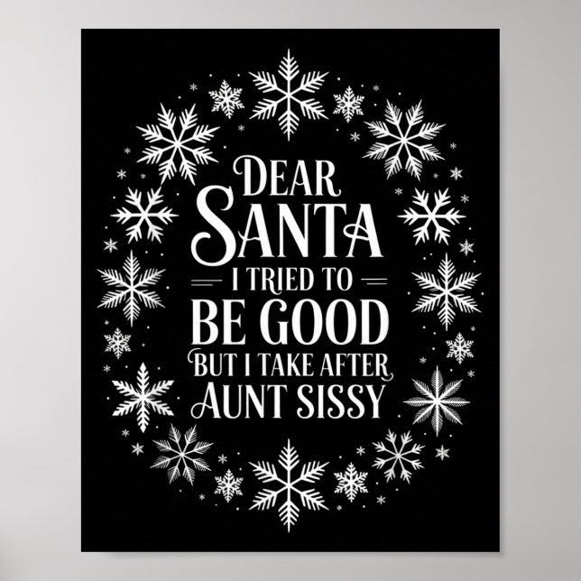 Póster Querido Santa Traté De Ser Bueno Pero Me Parezco A (Frente)