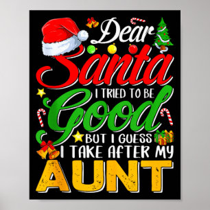 Póster Querido Santa Traté De Ser Bueno Pero Me Parezco A