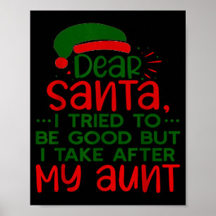 Póster Querido Santa Traté De Ser Bueno Pero Me Parezco A