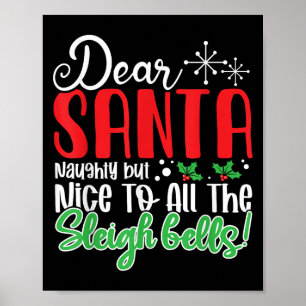 Póster Querido Santa Travieso Pero Amable Para Todos El C
