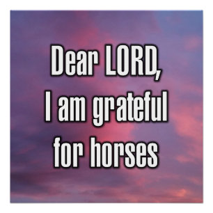 Póster Querido SEÑOR, estoy agradecido por los caballos
