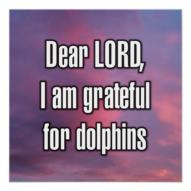Póster Querido SEÑOR, estoy agradecido por los delfines (Anverso)