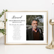 Querido Señor Padre de Groom Boda en memoria de la