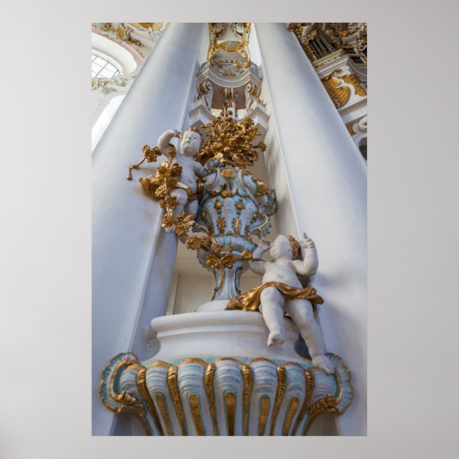 Póster Querubines en la Iglesia Wieskirche (Frente)