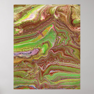 Póster Questions 1 Wild Green Maroon Art Print