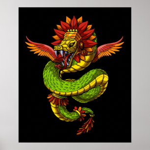 Póster Quetzalcoatl Aztec God