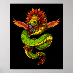 Póster Quetzalcoatl Aztec God